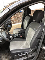 Чехлы на авто для DAEWOO LACETTI 2004- Pok-ter еко кожа с алькантарой Exclusive серые (на передние сиденья)