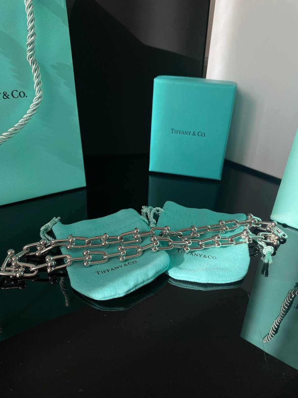 Tiffany Тіффані підвіска великий стильний ланцюг/сріблення/упакована в мішечок Tiffany