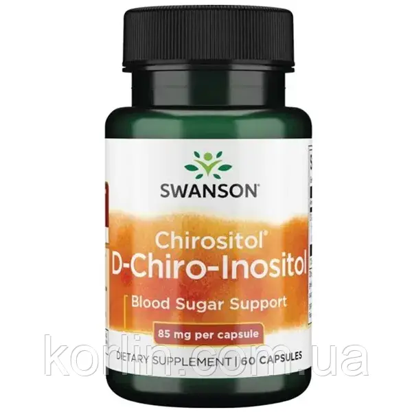D-Хіро-Інозитол 60 кап Swanson D-Chiro-Inositol США Доставка з ЄС, фото 1