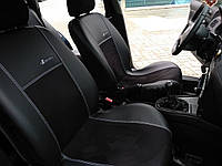 Чехлы на авто для AUDI A6 C6 (2004-2011) Pok-ter еко кожа с алькантарой Exclusive черные (на передние сиденья)