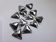 Стрази пришивні Трикутники 12 мм. Hematite преміум