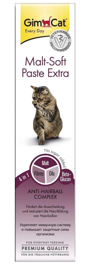 Gimcat Malt-soft Мальт Софт Екстра паста для виведення шерсті зі шлунку котів 200гр.