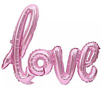 Фольгированный шар Надпись " love " Розовый 89х60см (Китай)