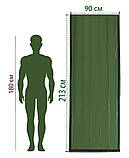 Комплект рятувальний спальний термомішок VOLRO 213х90 см і захисне термоковдра 210х130 см Зелений (vol-1830), фото 7