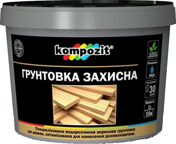 Kompozit Ґрунтовка захисна акрилова для дерева, 10 л