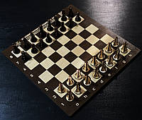 Шахматная доска + шахматы из фанеры ручной работы + индивидуальная гравировка