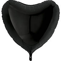 Фольгированный шар Grabo 36 Сердце Черное