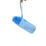 Пляшка для води CASNO 400 мл MX-5028 More Love Блакитна з соломинкою, фото 3
