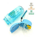Пляшка для води CASNO 400 мл KXN-1195 Блакитна (Діно) з соломинкою, фото 9
