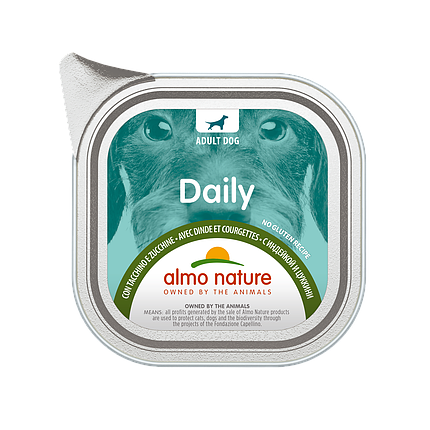 Вологий корм для собак Almo Nature Daily Dog TURKEY & ZUCCHINI індичка і цуккіні паштет 100 г, фото 1