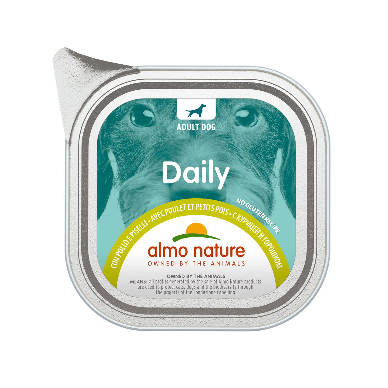 Вологий корм для собак Almo Nature Daily Dog CHICKEN & PEAS курка і горох паштет 100 г