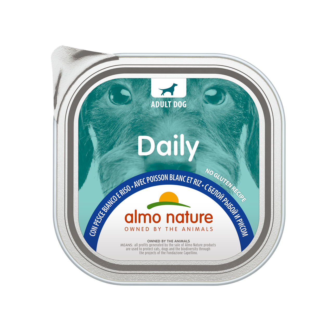 Вологий корм для собак Almo Nature Daily Dog WHITE FISH & RICE біла риба і рис паштет 300 г