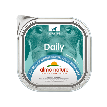 Вологий корм для собак Almo Nature Daily Dog COD & BEANS тріска і зелена квасоля паштет 300 г, фото 1