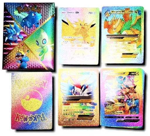 Набір колекційних карт Foteleamo Колекціонер Pokamon Rainbow Cards 10 шт.