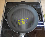 Сковорода гриль чавунна 34 см печі, барбекю, мангал, фото 2