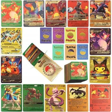 Набір колекційних карт Poke Pokemon Vmax GX Cards барвистий золотий набір 55 ПК, фото 1
