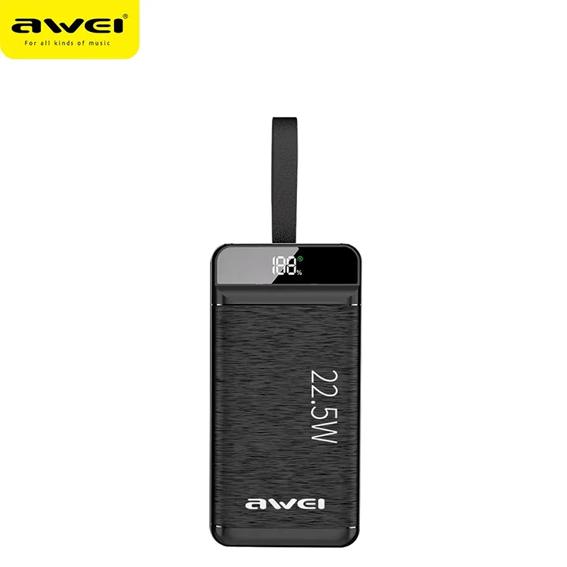 Портативна батарея Power Bank Awei P141K 4000 mAh 22.5W з кабелем Black (P141K)