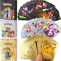 Набор колекционных карт Takara Pokemon Cards 3in1 165 Золотое черное серебро!