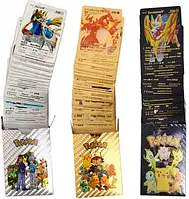 Набор колекционных карт Foteleamo Pokemon Cards 3in1 165 Золотое черное серебро