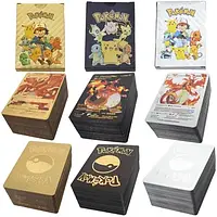 Набор колекционных карт Poke Pokemon Cards 3in1 165 Золотое черное серебро