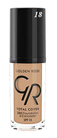 Тональный крем Golden Rose Total Cover 2 in 1 Foundation & Concealer 18 Cappuccino