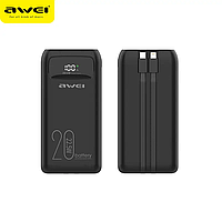 Портативная батарея Power Bank Awei P169K 20000 mAh 22.5W с кабелем Black (P169K)