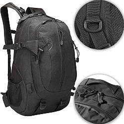 Рюкзак тактичний з MOLLE для ЗСУ, 40л (50х30х21 см), A57, Чорний/ Туристичний рюкзак/ Рюкзак для кумпінгу