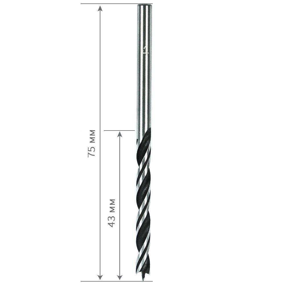Свердло для дерева спіральне S&R 4 мм (216820040), фото 1