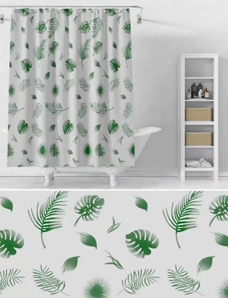 Шторка для ванної силіконова 180x180 см Dracaena leaves Cortina 81050