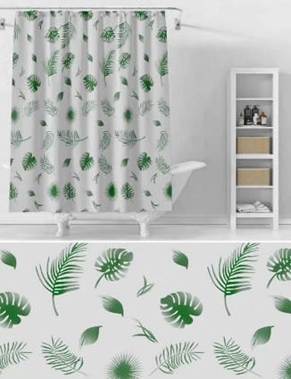 Шторка для ванної силіконова 180x180 см Dracaena leaves Cortina 81050, фото 1