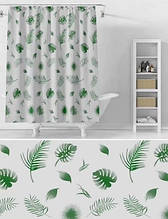 Шторка для ванної силіконова 180x180 см Dracaena leaves Cortina 81050