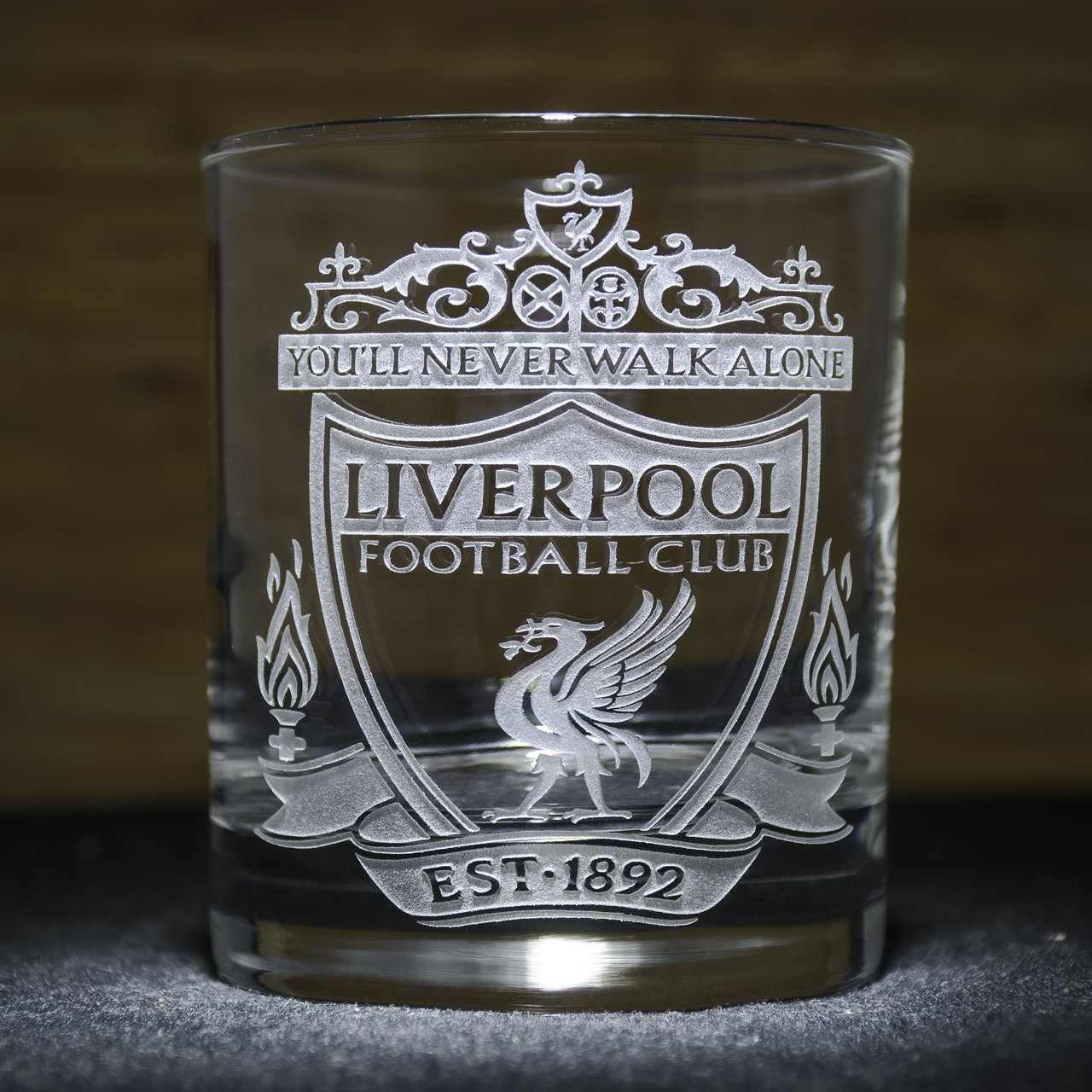 Склянка для віскі з гравіюванням ФК Ліверпуль - FC Liverpool, прозорий SandDecor