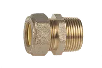 Соединительная муфта для гофротрубы из нержавейки 20х3/4 папа Dispipe, фитинг для гофрированных труб