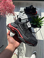 Кросівки жіночі Balenciaga Triple S Clear Sole Purple Neon чорні повсякденні осінь весна бенсиага