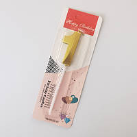 Свічка цифра міні "1" золота грань