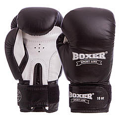 Рукавички боксерські шкіряні BOXER 2023 10-12 унцій кольори в асортименті