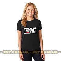 Женская футболка приталенная Tommy Jeans Томми Джинс Чёрная