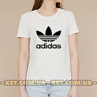 Женская футболка приталенная Adidas Адидас Белая