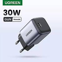 Мережевий зарядний пристрій GaN Nexode 30 W UGREEN CD319 для швидкого заряджання USB-C Fast Charger Gray (90666)