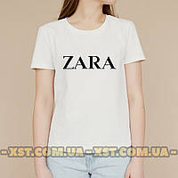 Женская футболка приталенная Zara Зара Белая