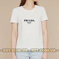 Женская футболка приталенная Prada Прада Белая