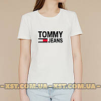 Женская футболка приталенная Tommy Jeans Томми Джинс Белая