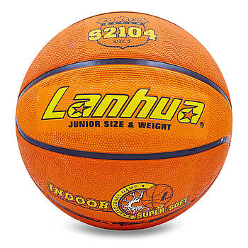 М'яч баскетбольний гумовий Lanhua Super soft Indoor жовтогарячий