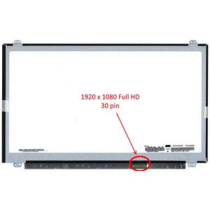 Матриця для ноутбука 15.6 Led Slim FHD 1920x1080 30pin edp роз'єм справа внизу (B156HTN03.8) #