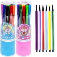 Від 3 шт. Фломастер в еластичному тубусі 12 кольорів 1668-12  купити дешево оптом в інтернет-магазині