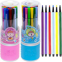 Від 2 шт. Фломастер в еластичному тубусі 24 кольори 1668-24  купити дешево оптом в інтернет-магазині