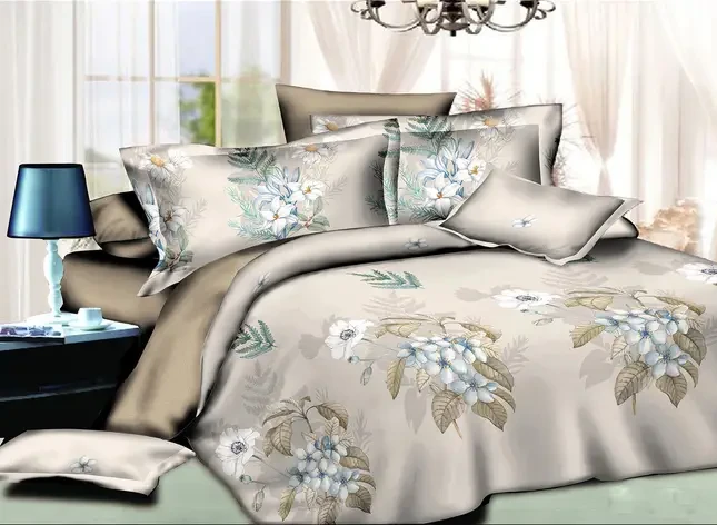 Постільний комплект двоспальний 180х220 Ранфорс LUX на блискавці (20451) Молодіжна постільна білизна двоколірна, фото 1