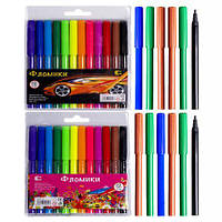 Від 12 шт. Фломастер 12 кольорів "Фломики" "C" CR550-12  купити дешево оптом в інтернет-магазині