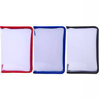 Від 3 шт. Тека А4-322 на змійці  прозора 3 кольори купити дешево оптом в інтернет-магазині