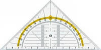 Лінійка - трикутник 16см з транспортиром LENIAR 70021